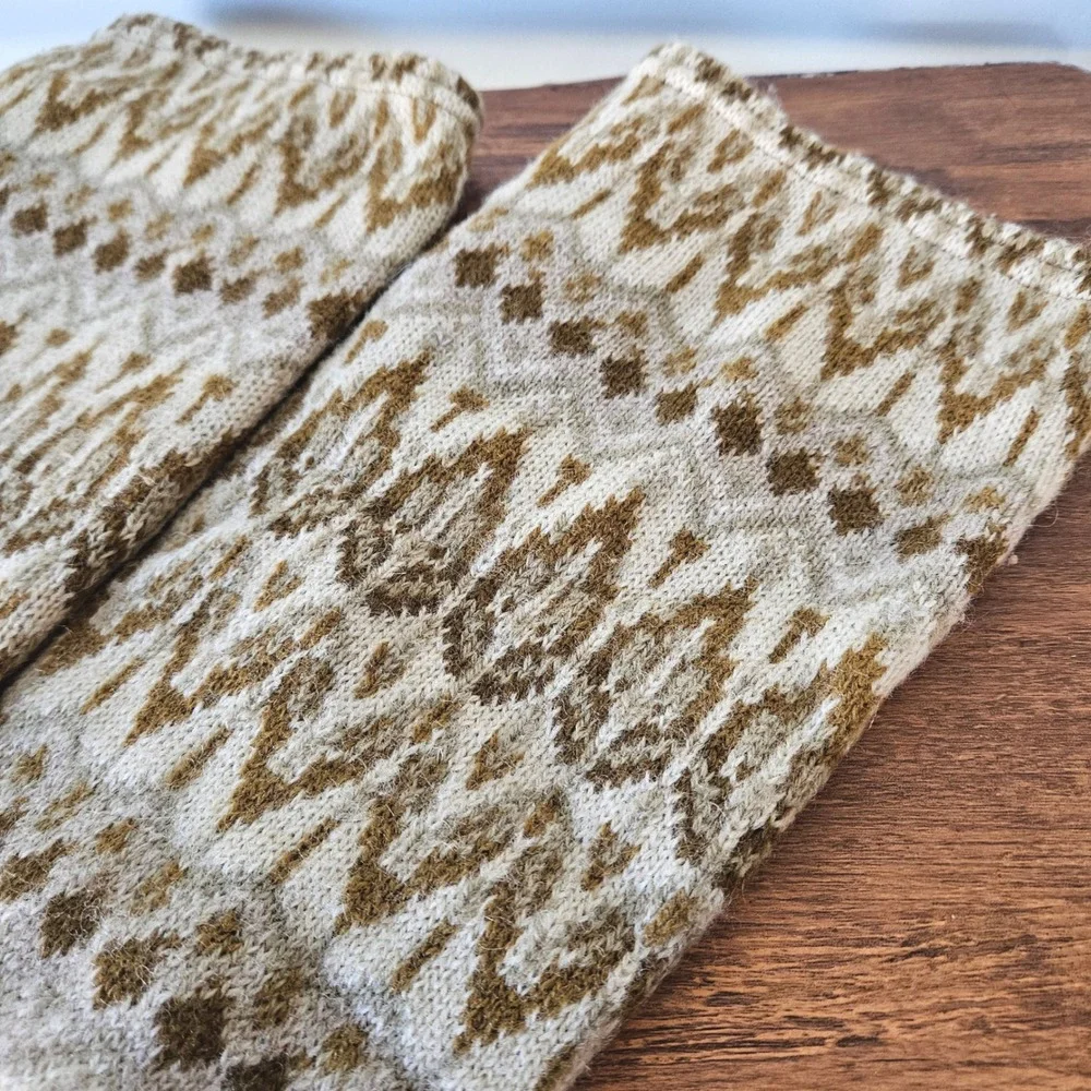 Vintage Iceland Scandinavian Made in Sweden LambsWool Leg Warmers Fair Isle
